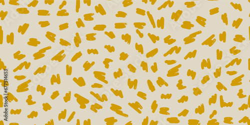 Modern minimal abstract brush shapes pattern. Collage contemporary print. Fashionable template for design
