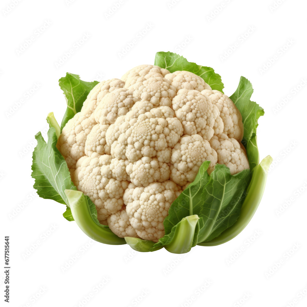 Cauliflower on islolated white, Generative AI Cauliflower on islolated white, Generative AI
