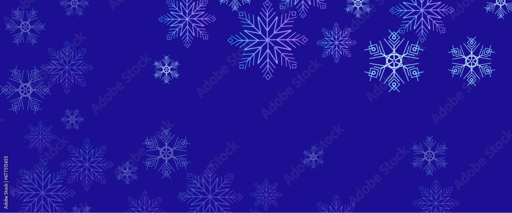Blue and white vector awesome banner with snowflakes decoration Blue and white vector awesome banner with snowflakes decoration