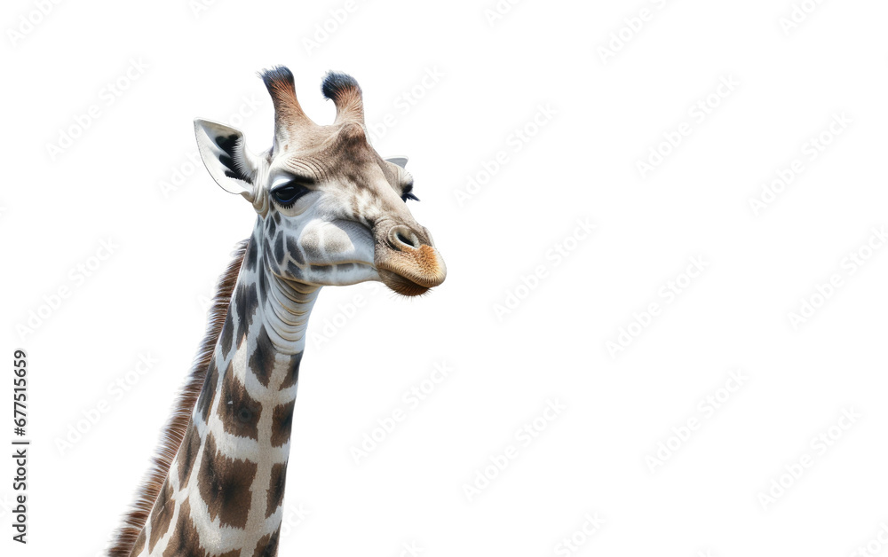 Graceful Giraffe Stretch On Isolated Background