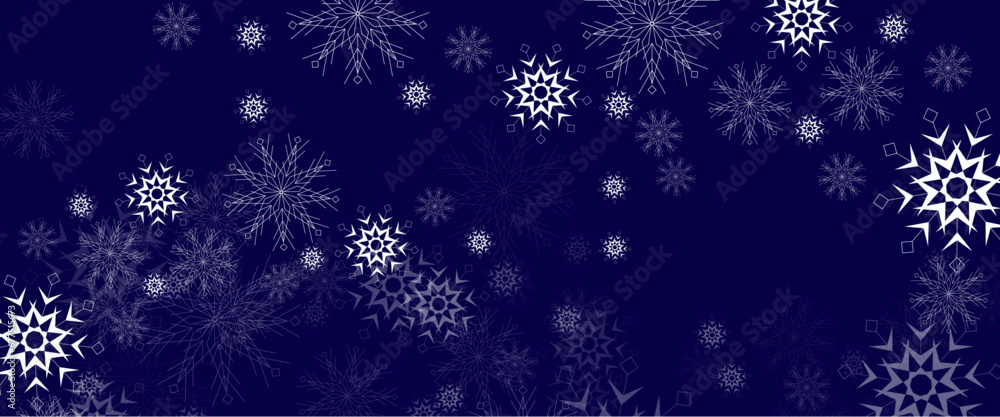 Blue and white vector snowflake banner Blue and white vector snowflake banner
