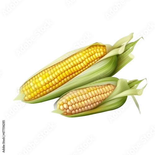 Corn on islolated white, Generative AI