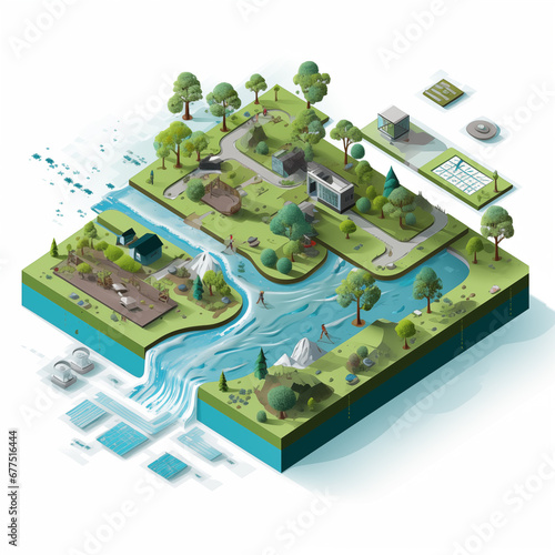 A smart water management system that conserves water resources and prevents flooding and droughts.