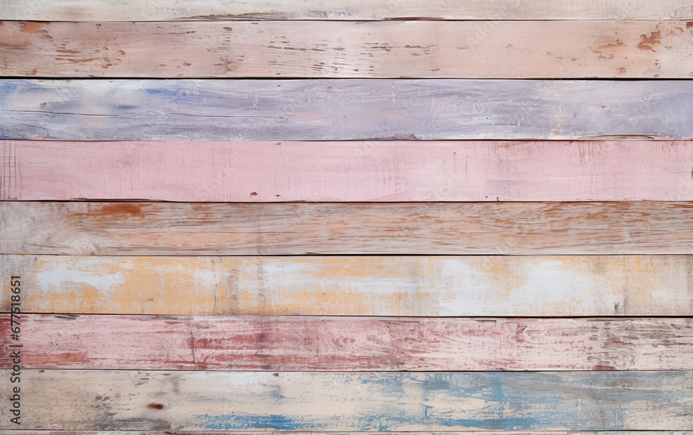Pastel pink and beige color aged wooden texture. Horizontal retro background with space for design.