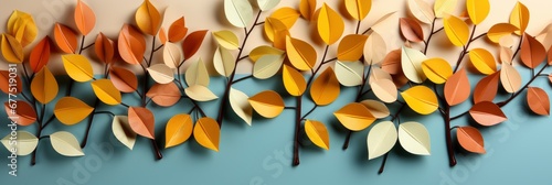 Seamless Realistic Leaves Branches Trendy Colors , Banner Image For Website, Background Pattern Seamless, Desktop Wallpaper © Pic Hub