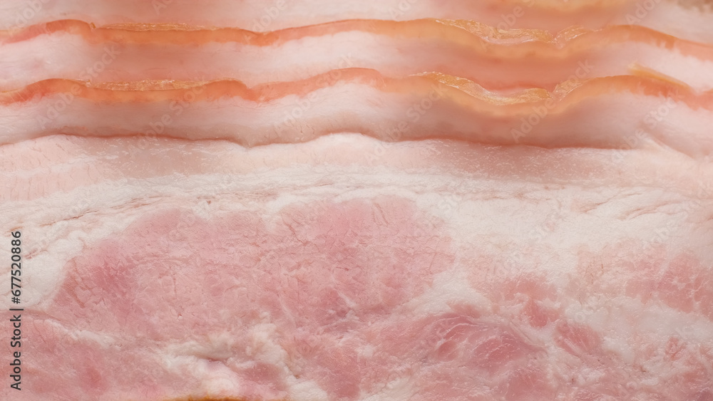Bacon. Fresh sliced bacon close up Bacon. Fresh sliced bacon close up