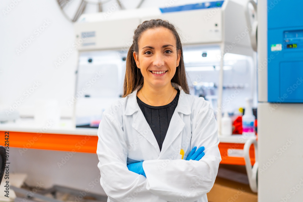 Portrait of a proud biologist in a laboratory Portrait of a proud biologist in a laboratory