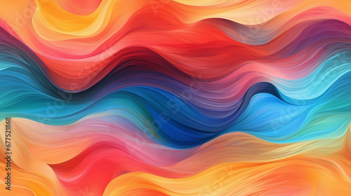 abstract colorful background with waves, seamless pattern