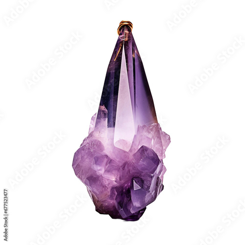 Amethyst pendant isolated on transparent background