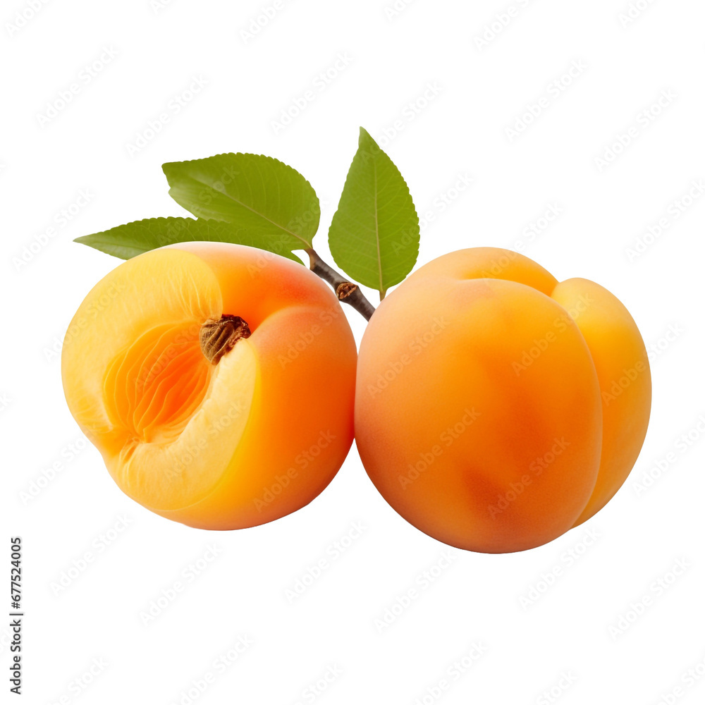 Apricot isolated on transparent background Apricot isolated on transparent background