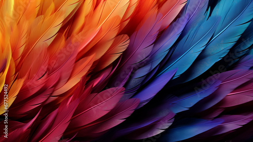 Colorful bird feathers texture abstract pattern background