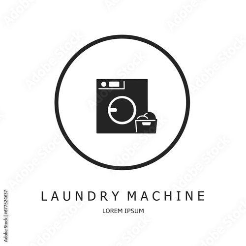 Laundry machine logo vector design for business. Laundry machine icon.