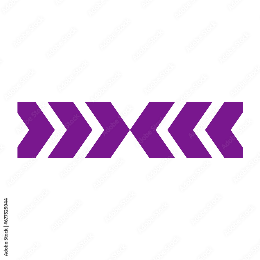 purple square banner with arrow