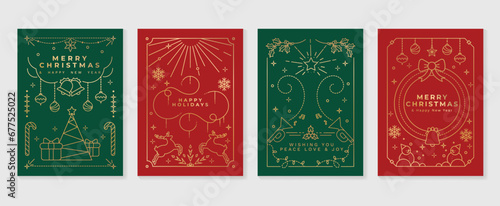 Fotografia Luxury christmas invitation card art deco design vector