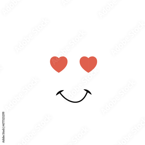 Lovely Face – Simple Cartoon Emoji with Heart Eyes and Smile