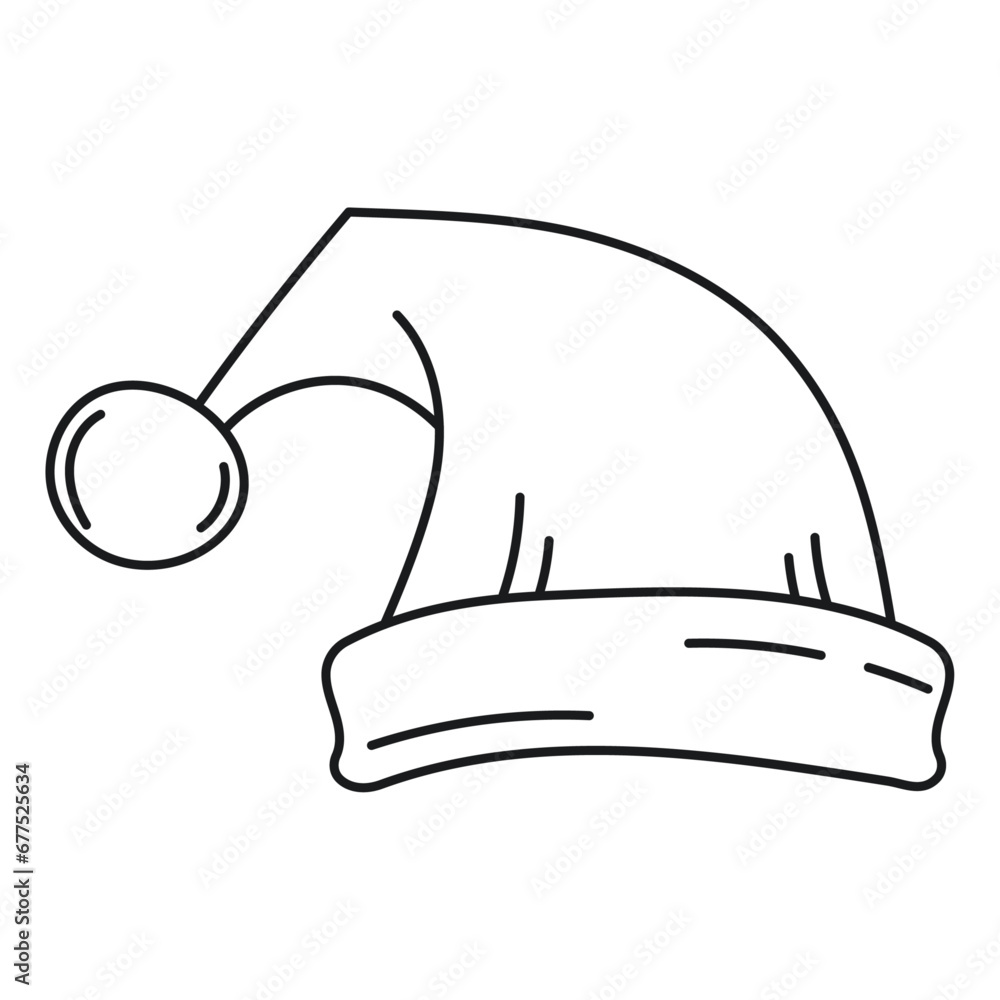 Illustration of hand drawn christmas santa claus hat Illustration of hand drawn christmas santa claus hat