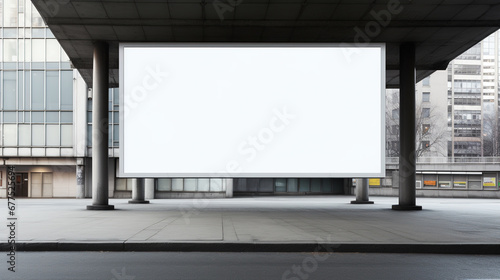 Blank standby advertising billboard in the modern building