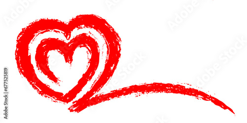 The stylized heart symbol, drawn in pastel.