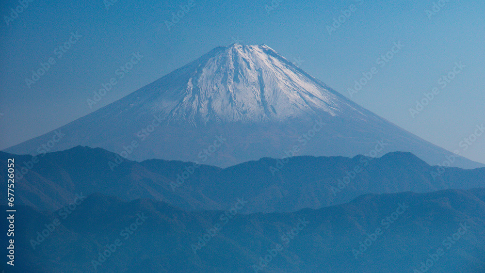 秋の昇仙峡羅漢寺山　弥三郎岳からの絶景　富士山