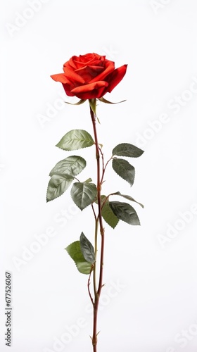 red rose isolated on white background