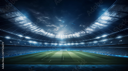 Luxury of Football stadium 3d rendering, Illustration © AI-Stocks