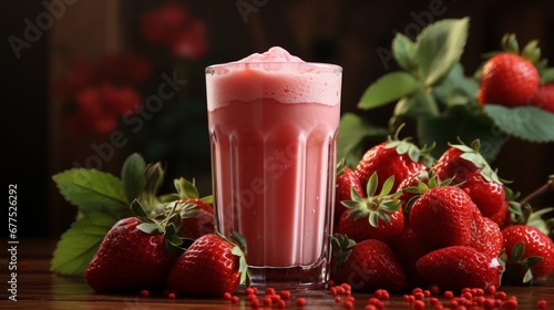 strawberry smoothie with strawberry