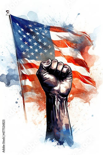 Martin Luther King Jr. Day, illustration design with afro hand.