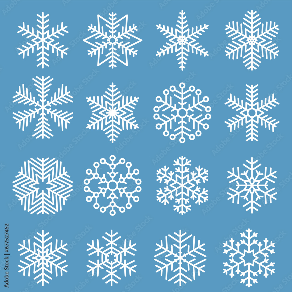 Flat design vector snowflakes Flat design vector snowflakes