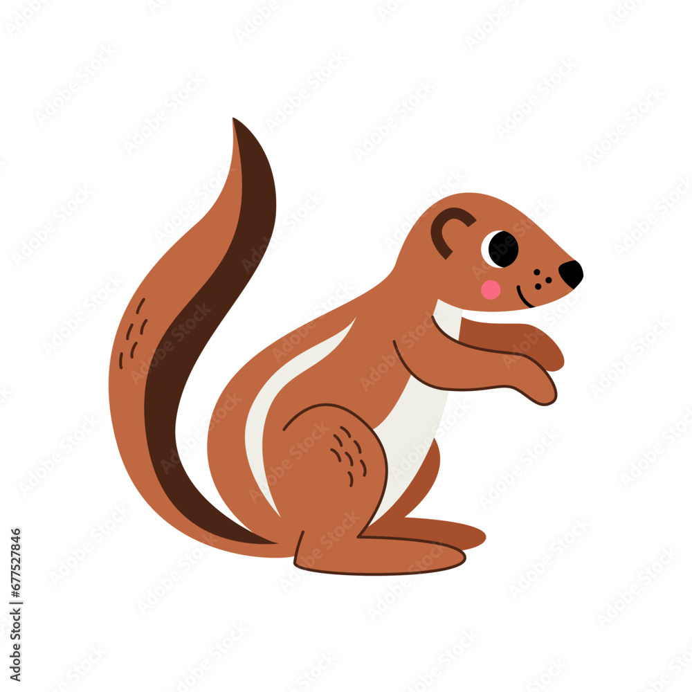 Vector illustration of cute xerus isolated on white background. Vector illustration of cute xerus isolated on white background.