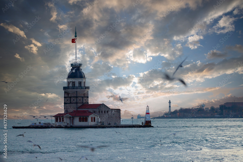 Old Maiden's Tower and Istanbul view