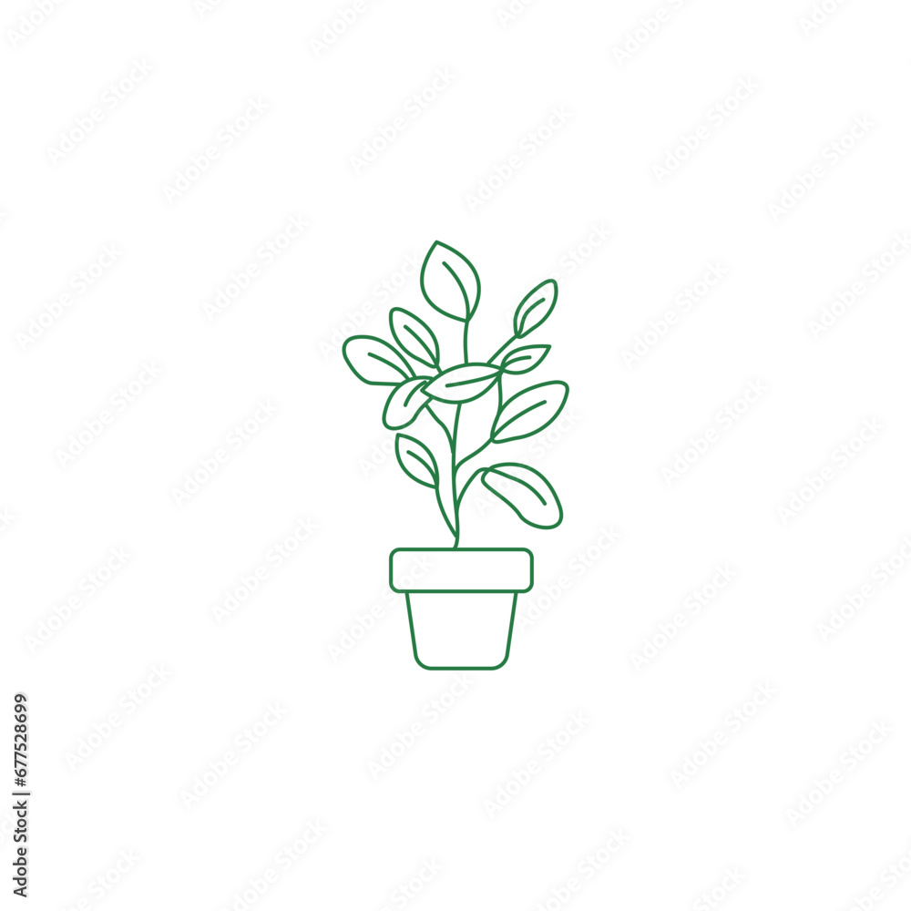plant icon with a green outline technology plant icon with a green outline technology