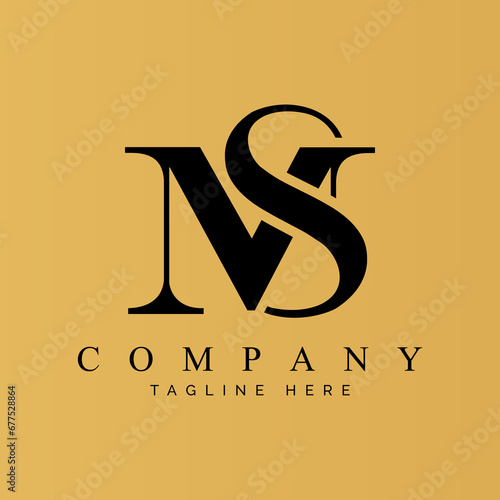 MS ms letter design logo icon concept with serif font and classic elegant style look vector illustration.