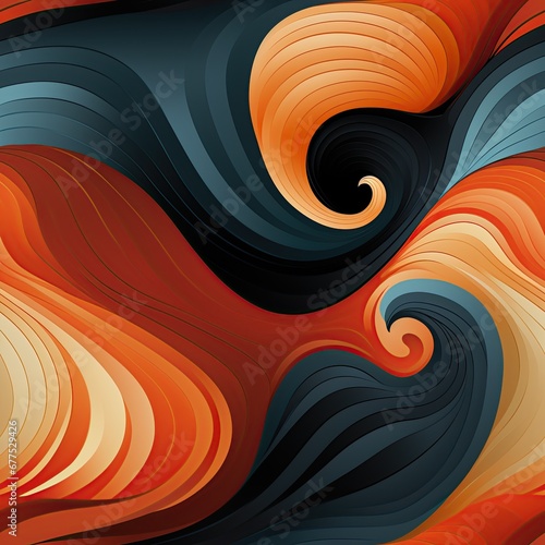 seamless pattern with wavy texture on orange background. Ornament for fabric and textile decoration