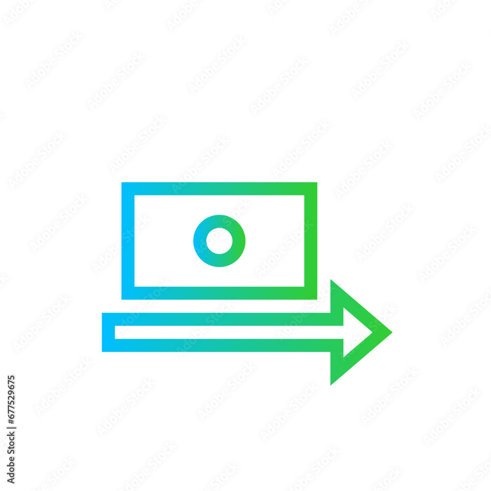 Cash flow project development icon with blue and green gradient outline style. financial, money, business, cash, finance, concept, investment. Vector Illustration Cash flow project development icon with blue and green gradient outline style. financial, money, business, cash, finance, concept, investment. Vector Illustration