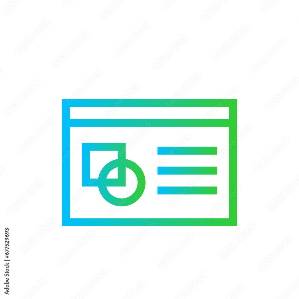 Landing page project development icon with blue and green gradient outline style. website, web, page, landing, template, business, internet, technology. Vector Illustration Landing page project development icon with blue and green gradient outline style. website, web, page, landing, template, business, internet, technology. Vector Illustration