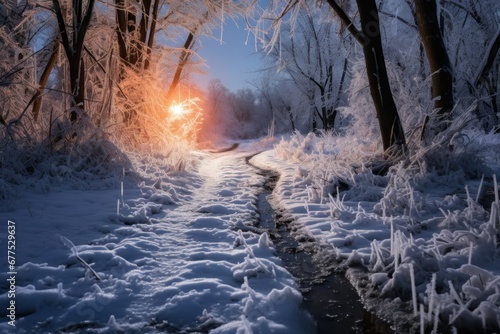 Winter Wildlife Tracks - Generative AI © Sidewaypics