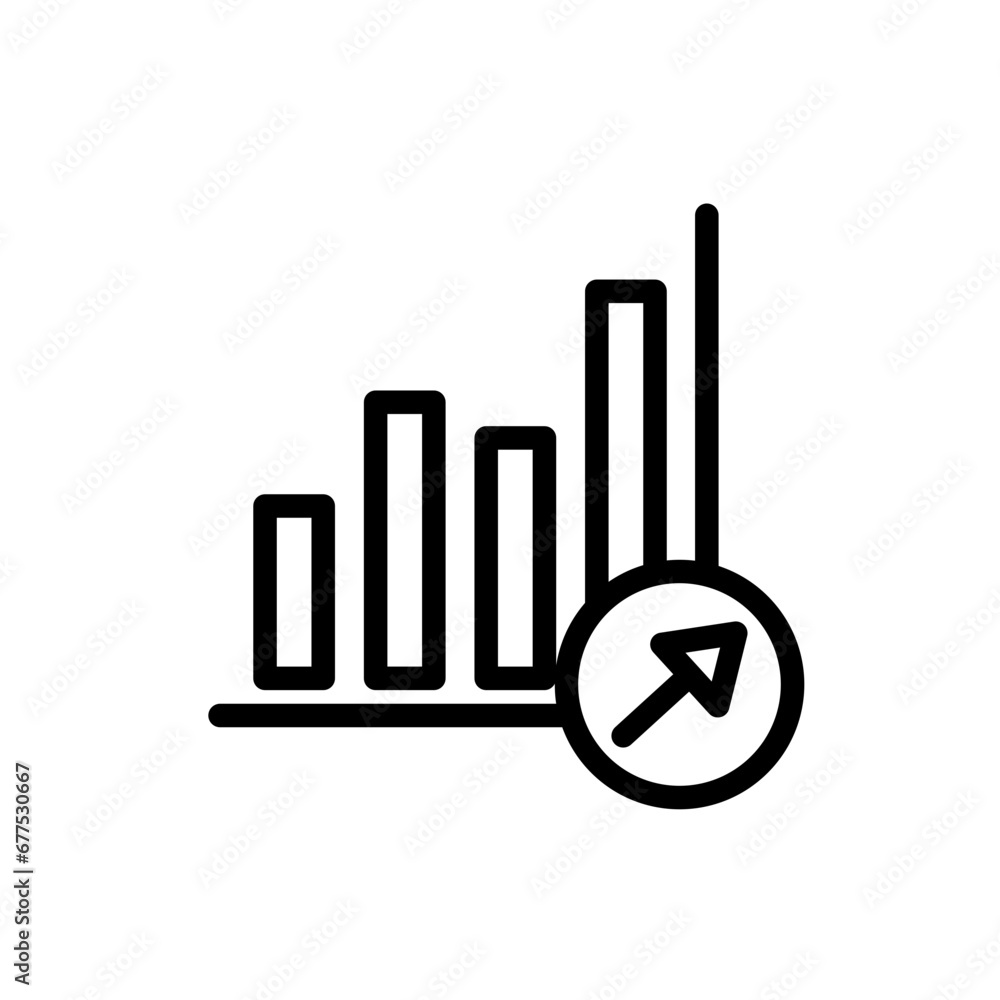 Growth project development icon with black outline style. business, growth, success, concept, graph, increase, progress. Vector Illustration Growth project development icon with black outline style. business, growth, success, concept, graph, increase, progress. Vector Illustration