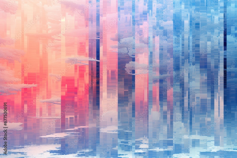 Snowy Abstract Art - Generative AI Snowy Abstract Art - Generative AI