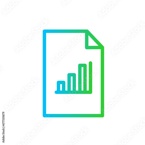 Diagram project development icon with blue and green gradient outline style. diagram  business  chart  presentation  template  element  concept. Vector Illustration