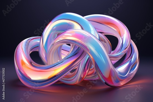 Iridescent Infinity: A Lustrous Loop of Liquid Metal Hues © Igor