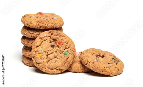 Cookies with colorful chocolate candy in them