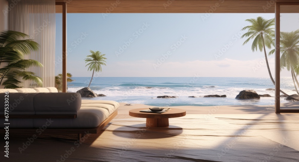 View from an oceanside living room.