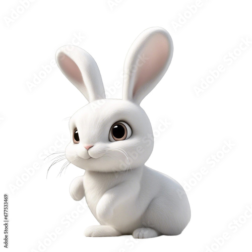 white rabbit 3D model