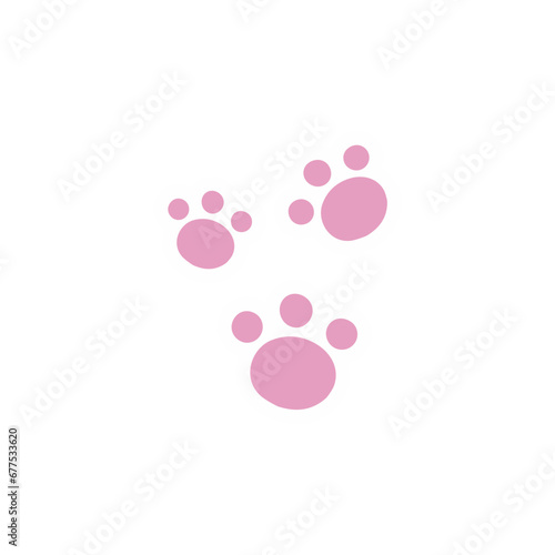 vector kitten footprints flat design