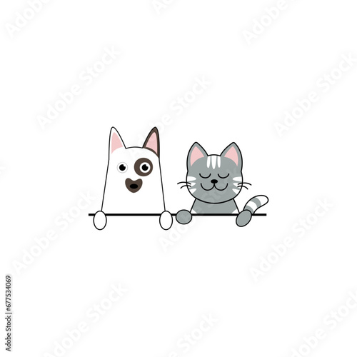 vector cats and dogs flat design