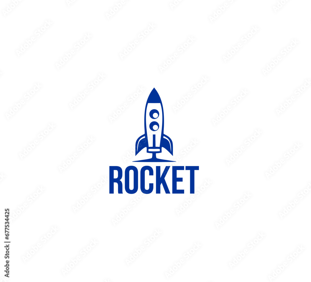 rocket logo template vector
