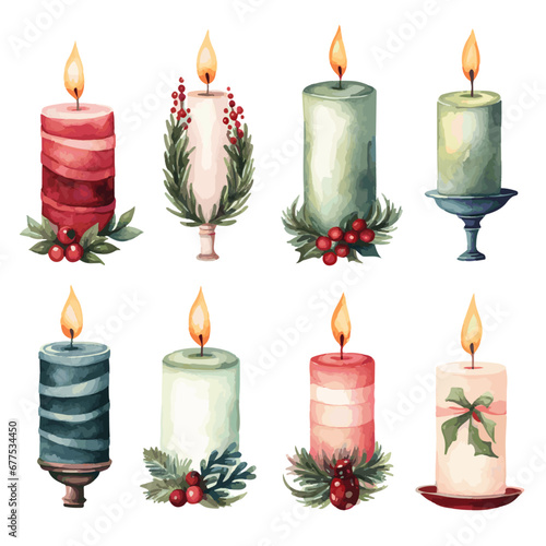 christmas candles and christmas decorations