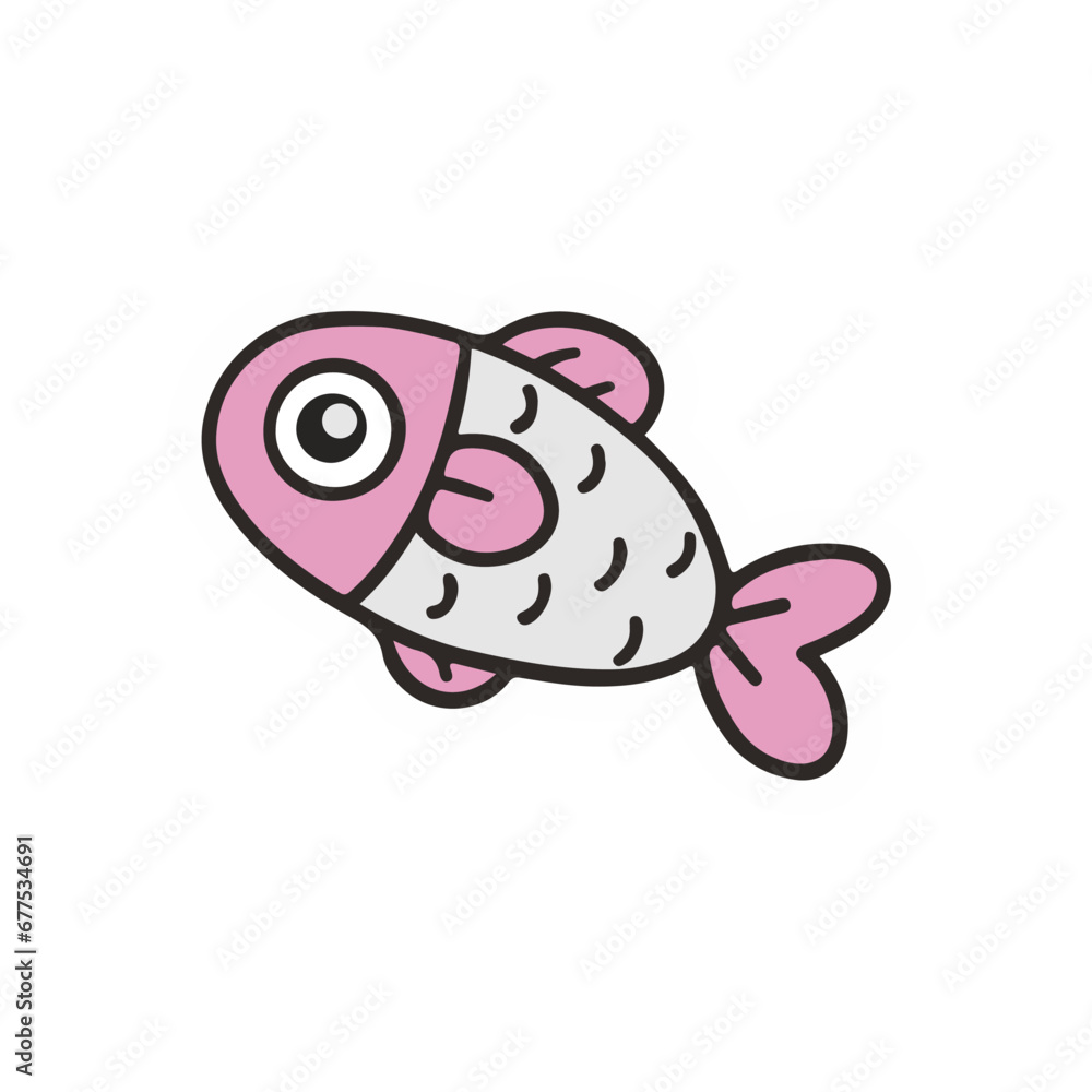 Fototapeta premium vector cute fish flat design