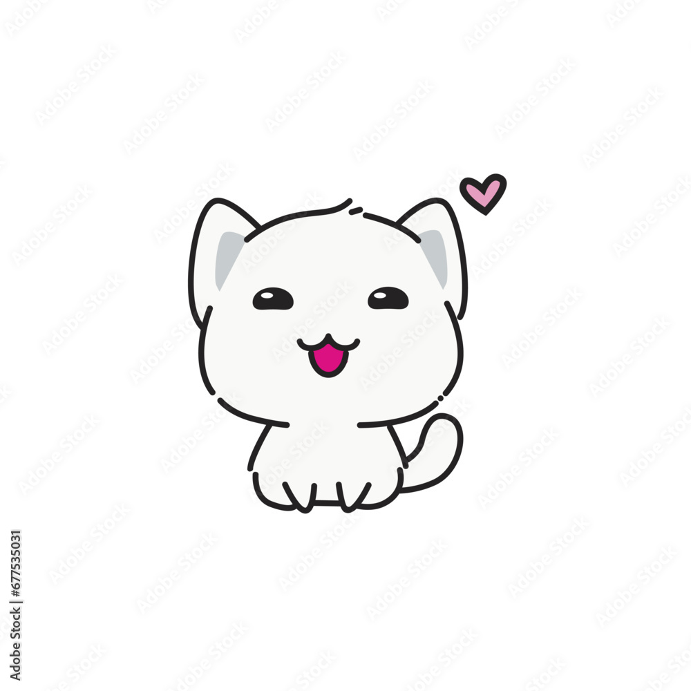 vector white kitten flat design vector white kitten flat design