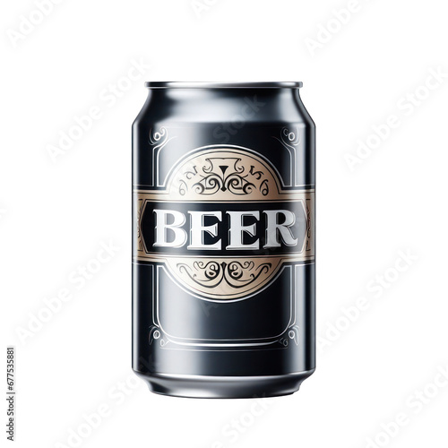 Beer tin can isolated on white transparent background, PNG